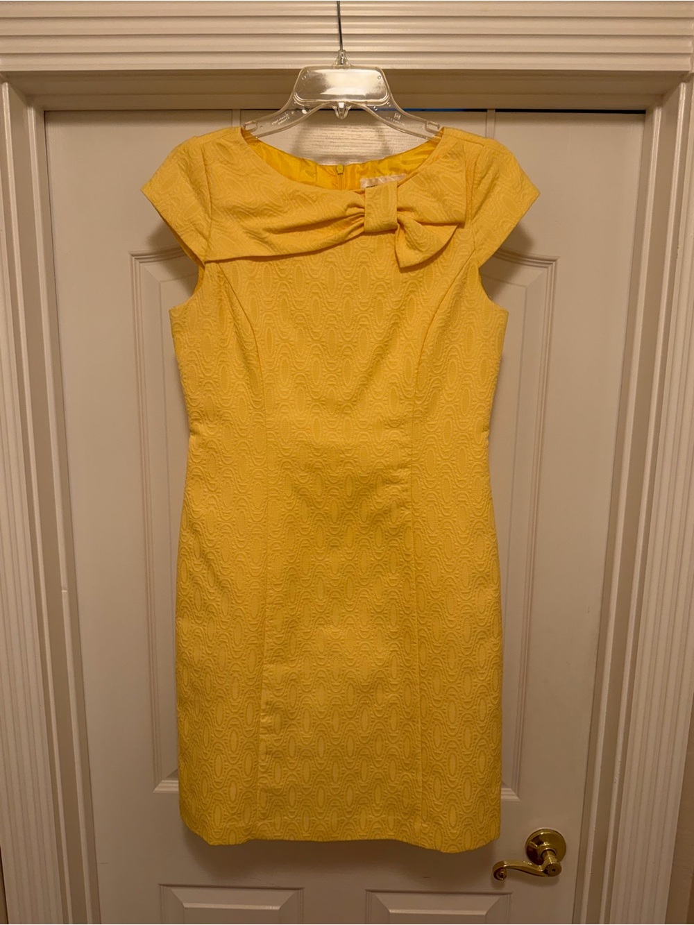 Studio I Bright Yellow Bow-Detail Midi Dress